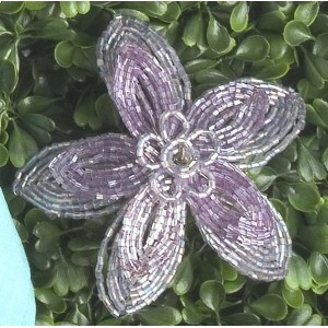 Arcadia Home Flat Beaded Flower Napkin Ring ACAD1057